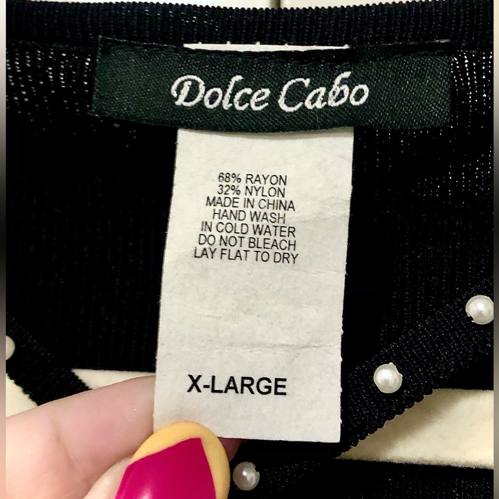 Vintage Pearl Drop Dolce Cabo Shirt Tag size XL fits more like M - L - Picture 4 of 8